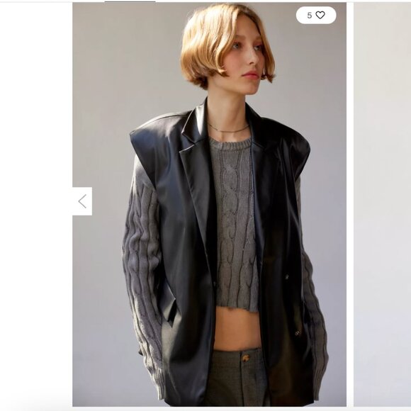 Native Youth Ian Vegan Black Leather Gilet Vest - Large - Picture 3 of 9